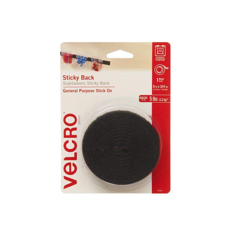 

Velcro Tape Roll with Adhesive, 5 Ft x 3/4 Inch, Black