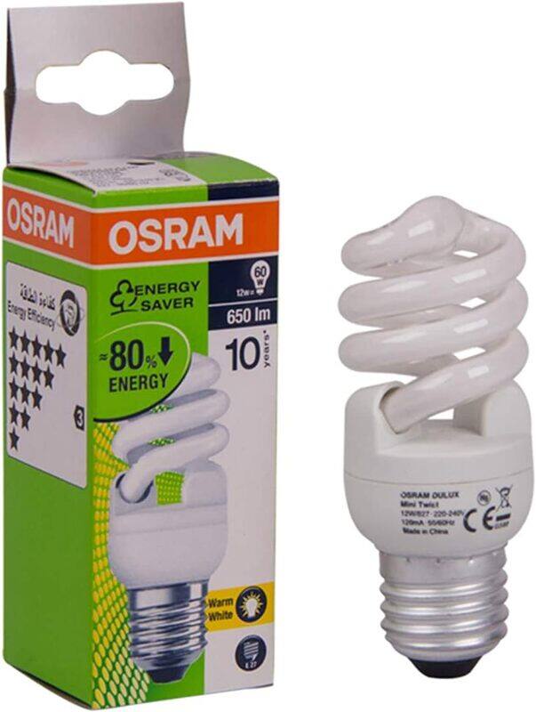 

Osram Spiral 12W E27, ESL, Day Light Bulb, White