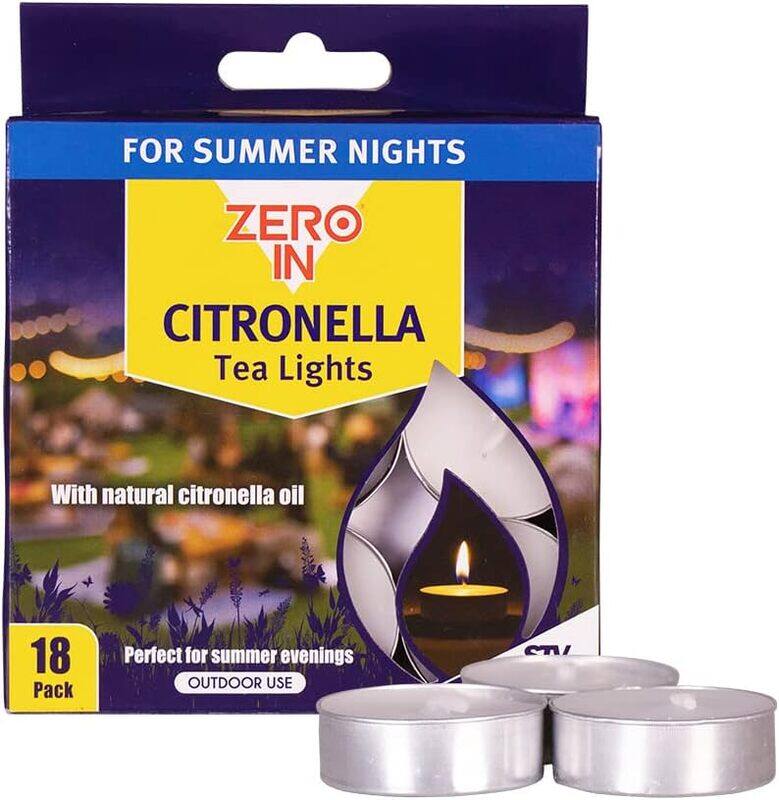 

Zero In Citronella Tea Lights, 18 Pieces, White