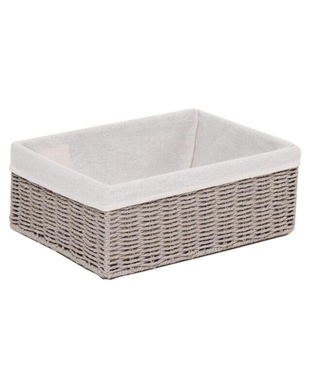 

Homesmiths Extra Large Storage Baskets with Liner, 39 x 30 x 16.5cm, Grey