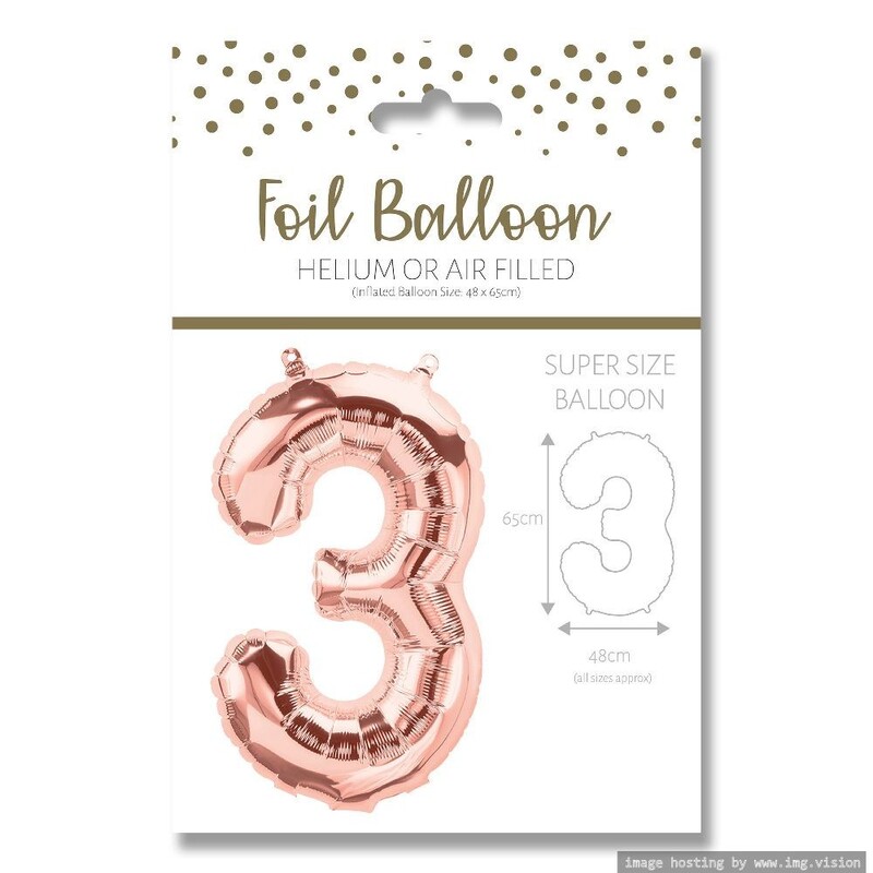Ballunar Number 3 Gore Gold Foil Balloon 65cm - Perfect Party Decor for Celebrations and Milestones