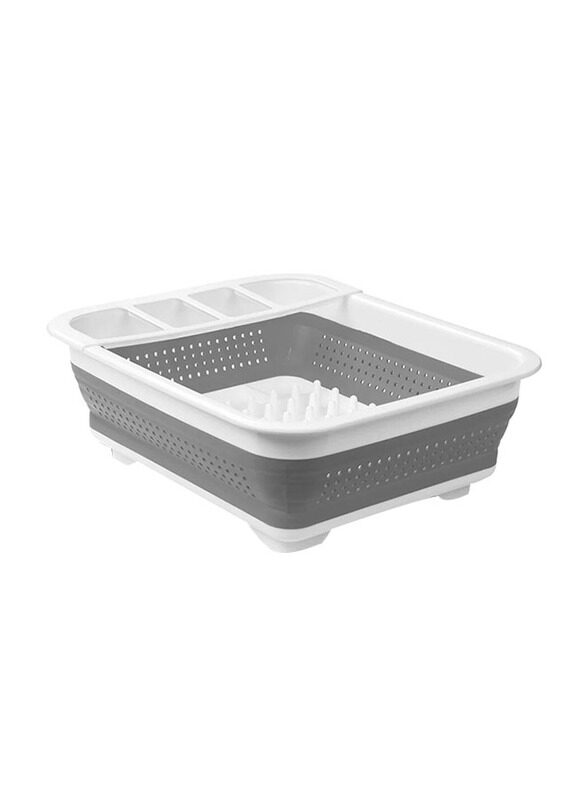 

Madesmart Collapsible Drying Dish Rack, White/Grey