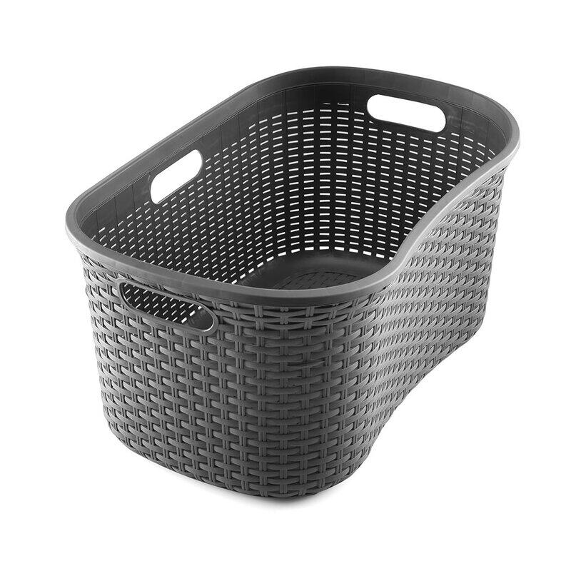 

Addis 40L Faux Rattan Hipster Laundry Basket, 517994, Charcoal