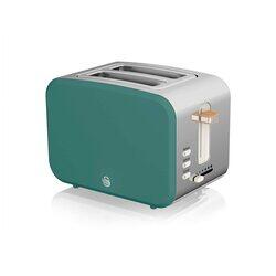 Swan 2 Slice Nordic Style Toaster, 900W, Green