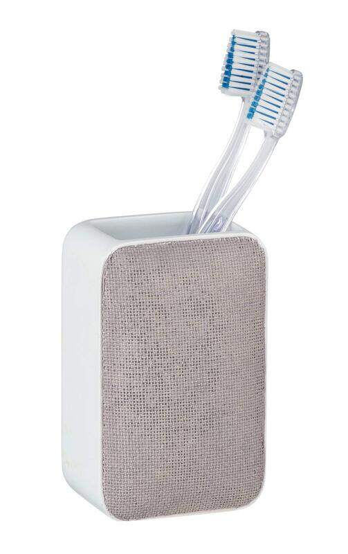 

Wenko Polyresin Ambila Toothbrush Beaker, 7 5 x 12 x 6 5cm, 23759100, White/Beige