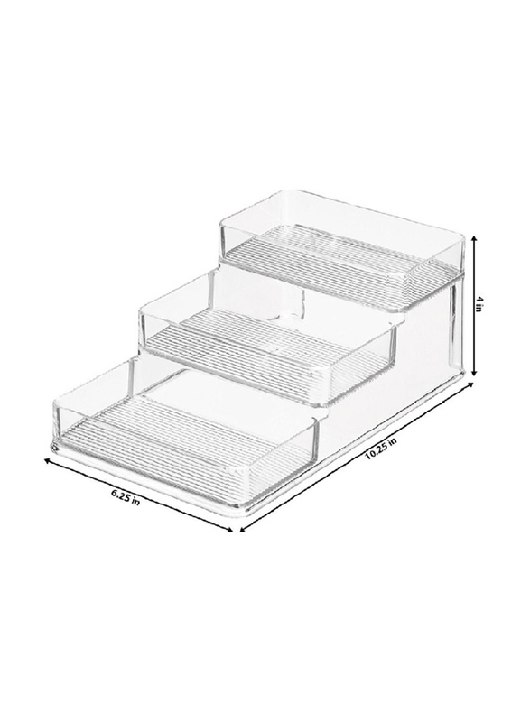 IDesign Linus Herb Rack Cupboard Spice Rack Ideal for Jars and Cans, Medium, Clear