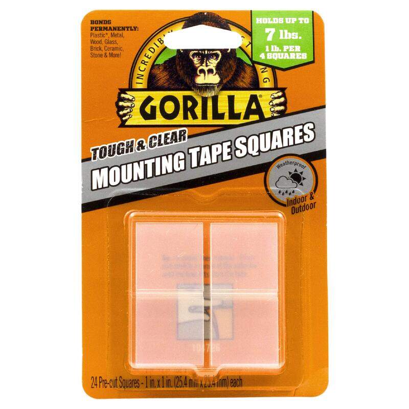 

Gorilla 21-Inch Tough & Clear Double Sided Mounting Tape Squares, 6067201, Clear