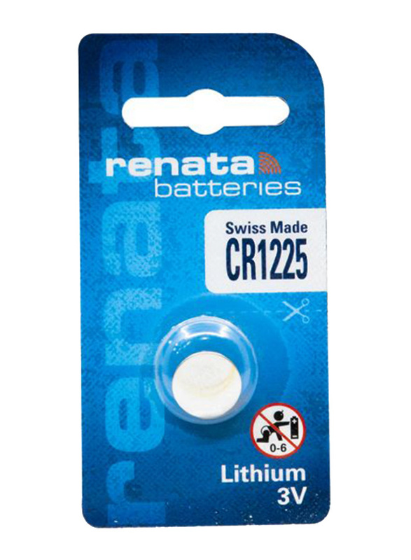 Renata CR1225 Lithium Battery, 3V, Silver
