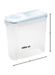 Addis Plastic Seal Clip & Close Cereal Container, 4 Liters, Clear