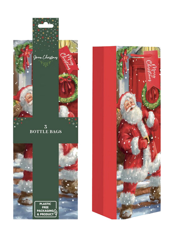 

Rsw Christmas Eco Santa Bottle Bags, 3 Pieces, Multicolour