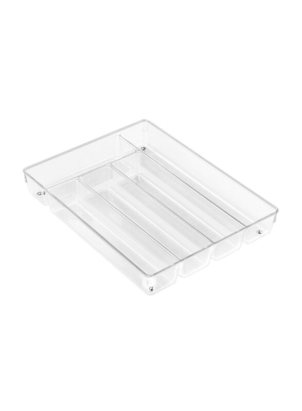 

Interdesign Linus Cutlery Tray Organizer, 10.7 x 13.7 x 2 inch, Clear