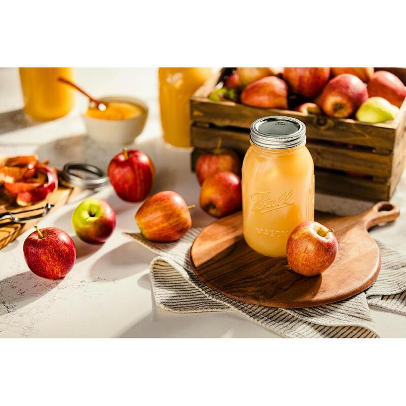 Mason Jar with Lids Regular Mouth Glass Jar, Great to preserve fresh Recipes, Set of 12, 32 Oz, Reusable Jars is BPA Free and Freezer safe.