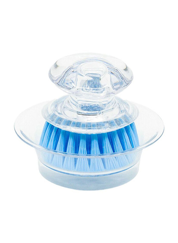 

Casabella Mini Brush Scrubber with Holder, Clear/Blue