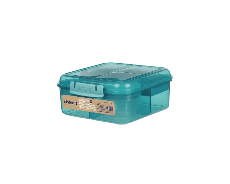 

Sistema 1.25 Liter Bento Cube To Go Teal, Leakproof Lunch Box for Adults.