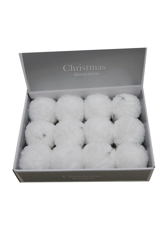 

Homesmiths Xmas Ball Faux Fur, 120mm, White