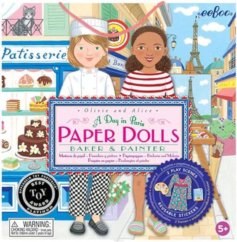 

eeBoo A Day in Paris Paper Doll Sets for Education and fun to play for kids.