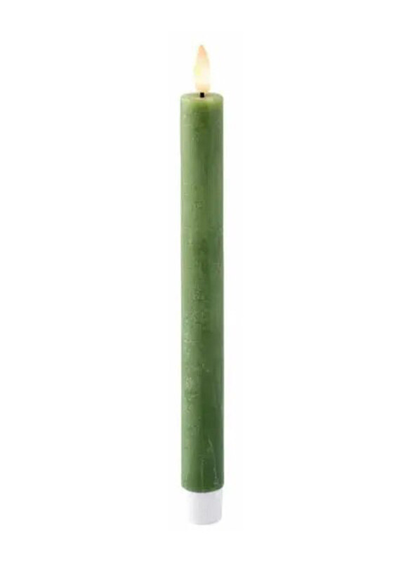 

Kaemingk LED Wick Wax Flat Top Dinner Candle, 24.5cm, Green