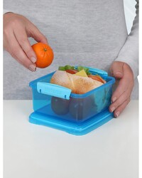 Sistema 1.2 Liter Lunch Box Plus, Blue, is Stackable & Durable with easy Locking Clips to keep food sealed, Microwave & Dishwasher safe and BPA Free.