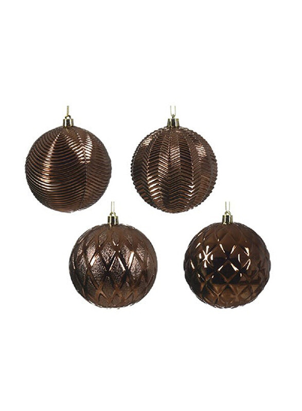 

Kaemingk Decoris Baubles Shatterproof Shiny Espresso, 10cm, Brown
