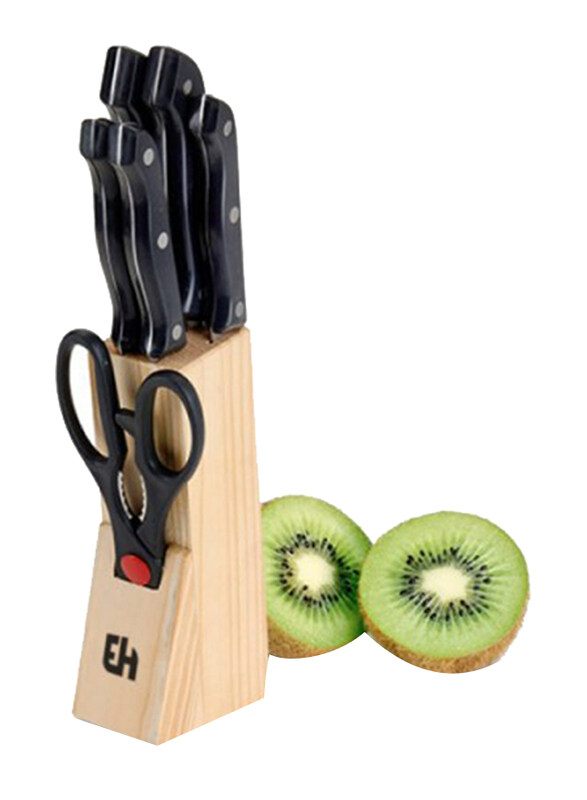 

Homesmiths 6-Piece Knife Set in Wooden Block, 404000030, Multicolour