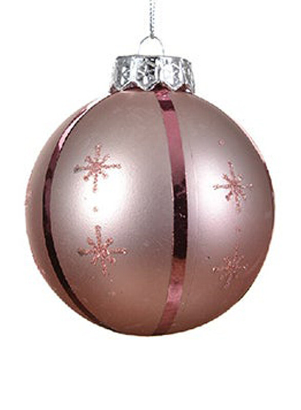 

Kaemingk Decoris Bauble On Wire Shatterproof Matt Snowflakes, 8cm, Blush Pink