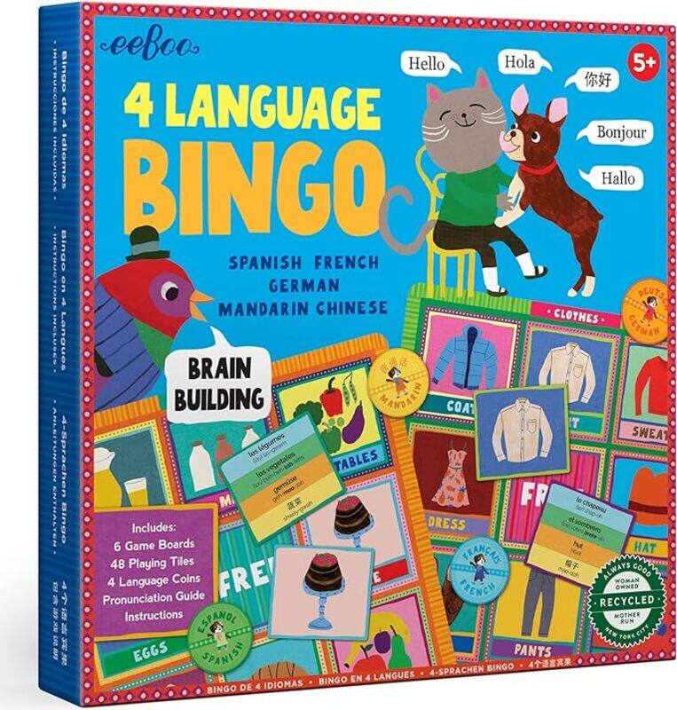 

eeBoo 4 Language Bingo Game/Spanish, French, German, Mandarin Chinese/Ages 3+