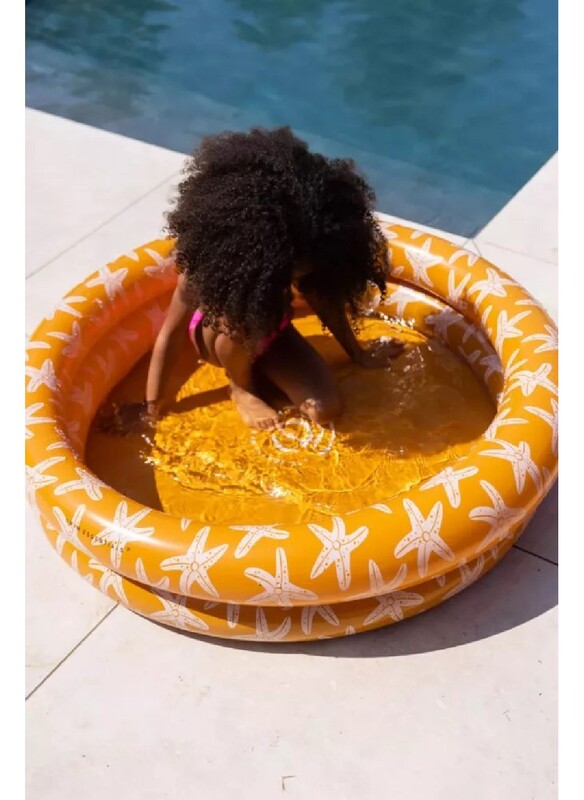 Swim Essentials  Sea Stars Printed Children's Inflatable Pool 100 cm diameter - Dual rings Suitable for Age +3