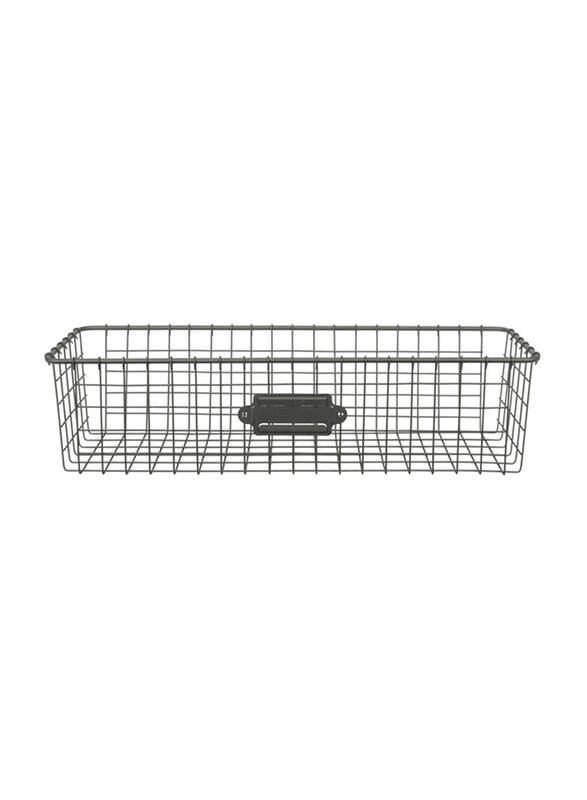 

Spectrum Vintage Living Storage Basket, 5.5 x 16 Inch, Grey