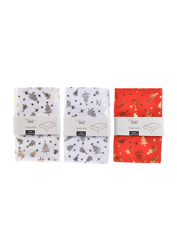 

Kaemingk 180cm Christmas Tablecloth Foil, Assorted Design, Multicolour