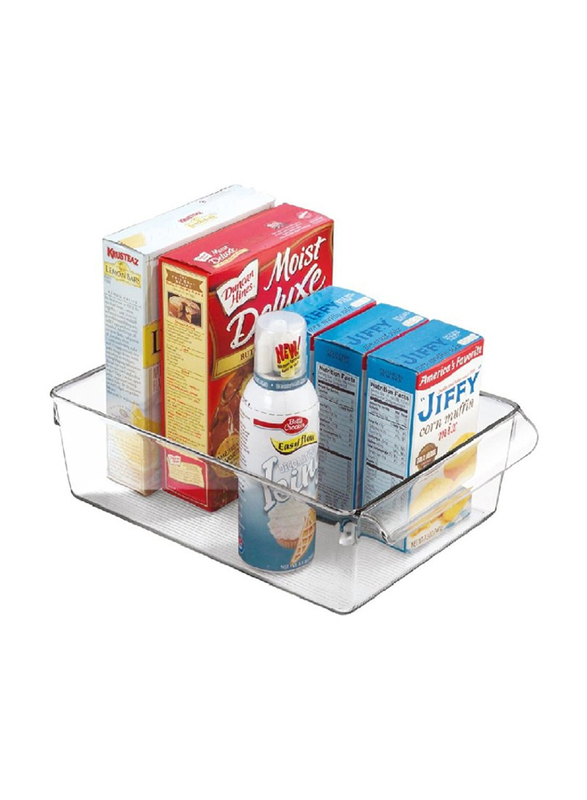 IDesign Linus Kitchen Organiser Cupboard Storage Unit for Condiments and Food Storage, Large, Clear