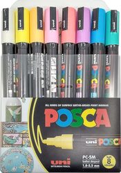 Uni Posca Bullet Shaped Medium Markers - Soft Colors, Water-Based, Non-Toxic for Art and Craft Projects