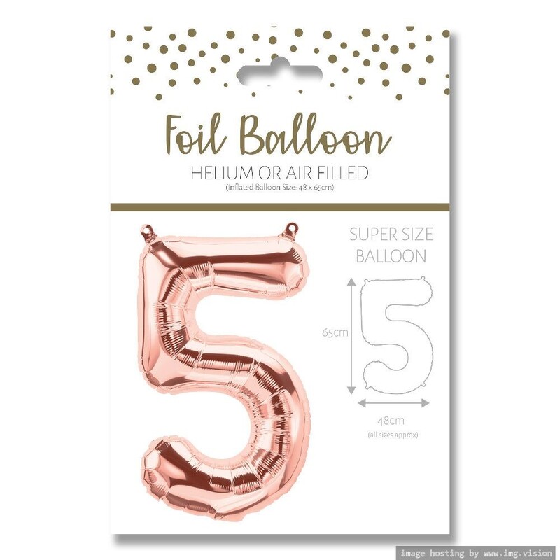 Ballunar Number 5 Gore Gold Foil Balloon 65cm - Perfect Party Decor for Celebrations and Milestones