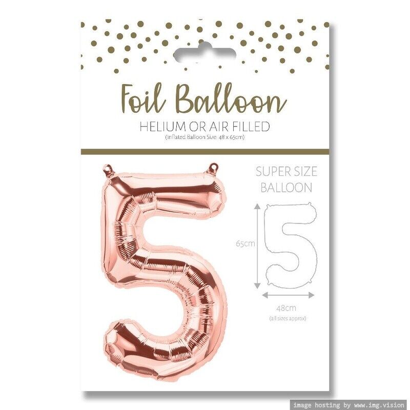 Ballunar Number 5 Gore Gold Foil Balloon 65cm - Perfect Party Decor for Celebrations and Milestones