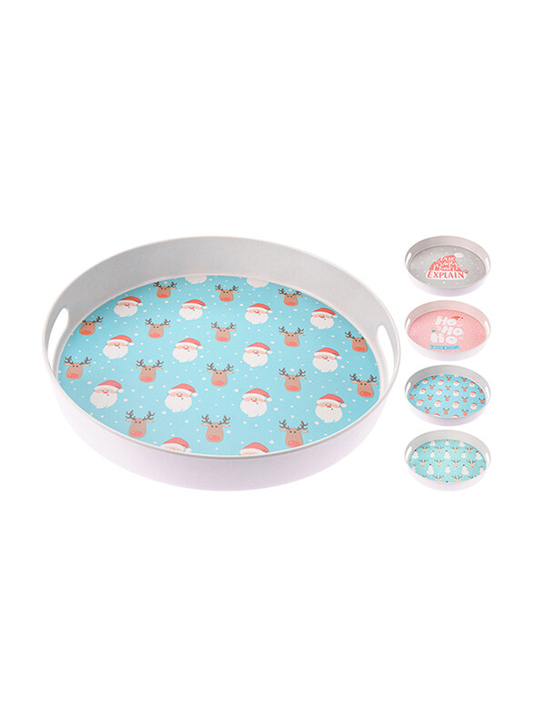 

Homesmiths 11cm Christmas Bamboo/Melamine Serving Tray, Multicolour
