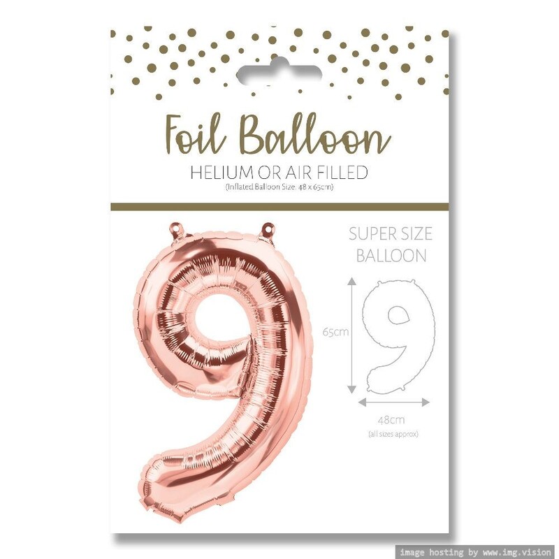 Ballunar Number 9 Gore Gold Foil Balloon 65cm - Perfect Party Decor for Celebrations and Milestones