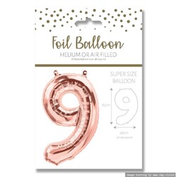 Ballunar Number 9 Gore Gold Foil Balloon 65cm - Perfect Party Decor for Celebrations and Milestones