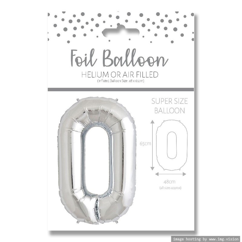 Ballunar Number 0 Silver Foil Balloon 65cm - Perfect Party Decor for Celebrations and Milestones