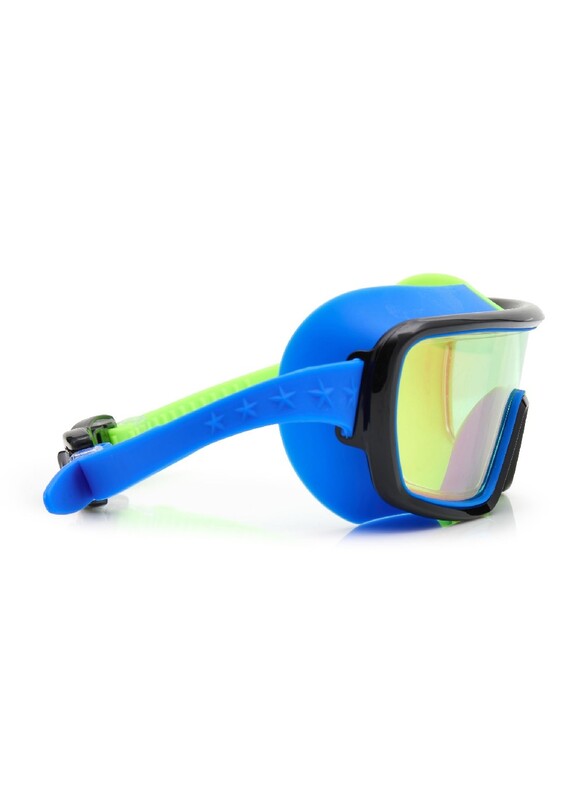 Bling2o Cyborg Cyan Prismatic Swim Goggles for Kids Age +5, 100% silicone I latex-free I With uv protection I Anti-fog I with adjustable nose piece I comes with hard protective case.