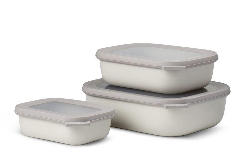 

Mepal Cirqula Multi Rectangular Bowl Set, 3 Pieces, Nordic White