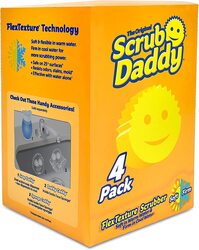 Scrub Daddy Flextexture Scrubber, 4 Pieces, Yellow