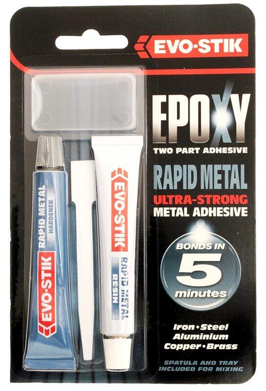 

Evo-Stik 2 x 15ml Epoxy Rapid Metal Adhesive Tubes, Multicolour