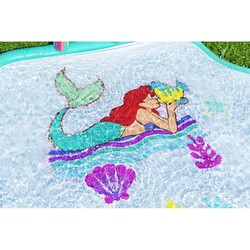 Bestway Splash Pad, Easy To Assemble,Fun Disney Little Mermaid Design, All-Round Water Sprinklers With Garden Hose Connection, Includes Repair Patches. 163X145Cm
