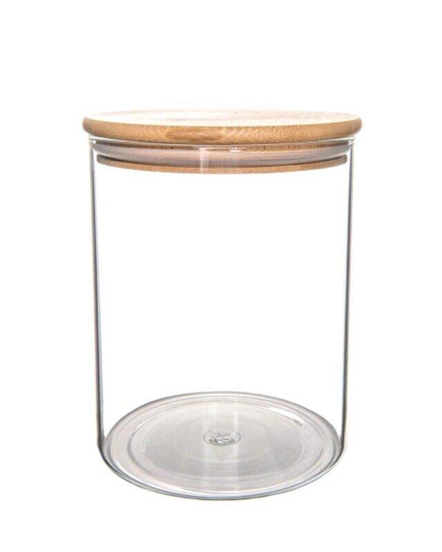 

Generic Bamboo And Glass Storage Jar 2Litre, Clear