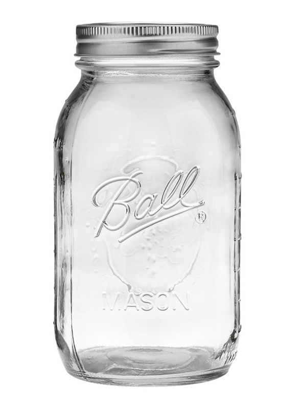 Ball Glass Mason Quart Jar, Clear