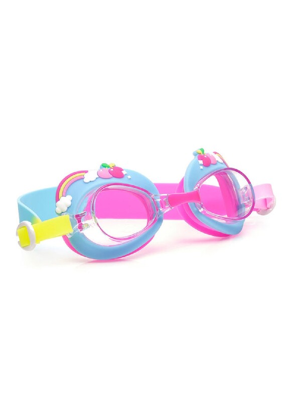 Aqua2ude Blue Rainbow Swim Goggles for Kids Age +3, 100% silicone I latex-free I With uv protection I Anti-fog I with adjustable nose piece I comes with hard protective case.
