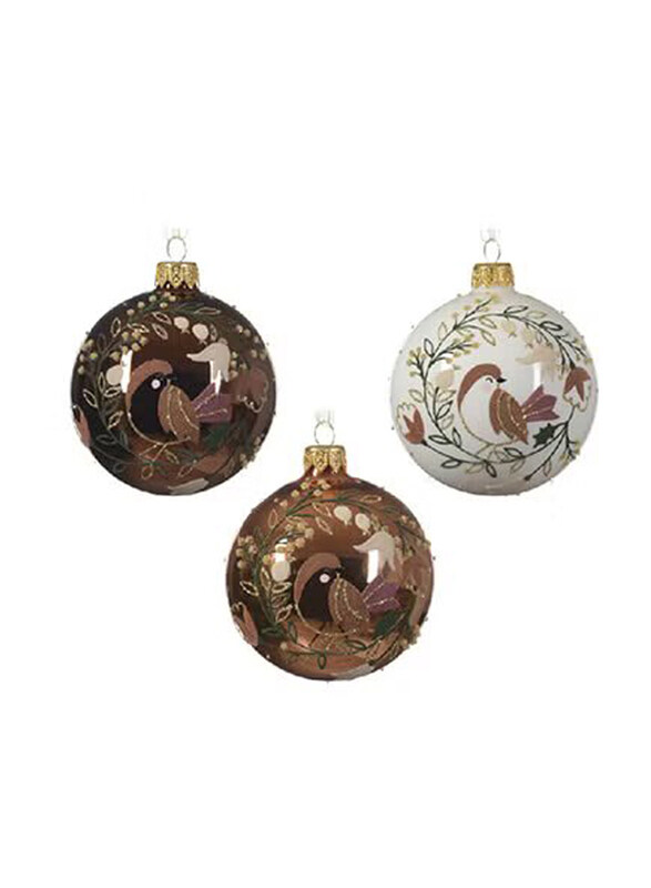 

Kaemingk Decoris 8cm Bauble Glass Enamel-Shiny Bird In Wreath, 1 Piece, Assorted