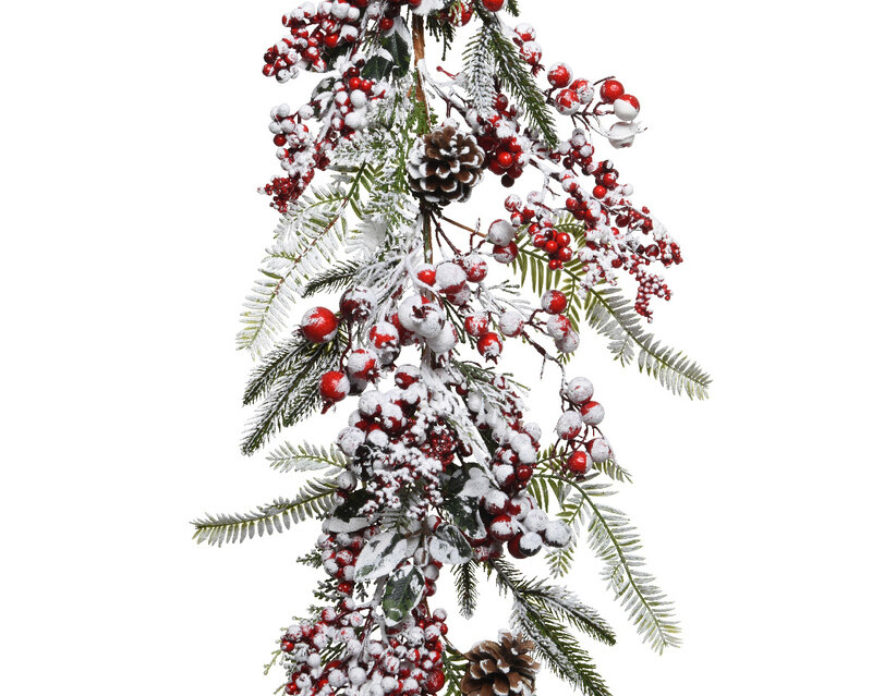 

Kaemingk Christmas Garland Presentation Type Frost Red Berries, Red