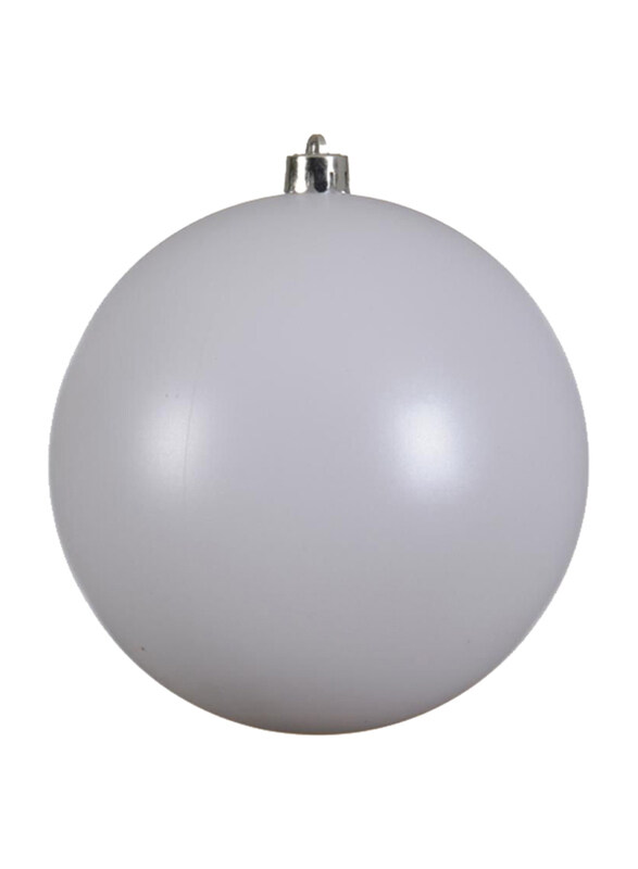 

Kaemingk Shatterproof Shiny Christmas Bauble, 20cm, Winter White