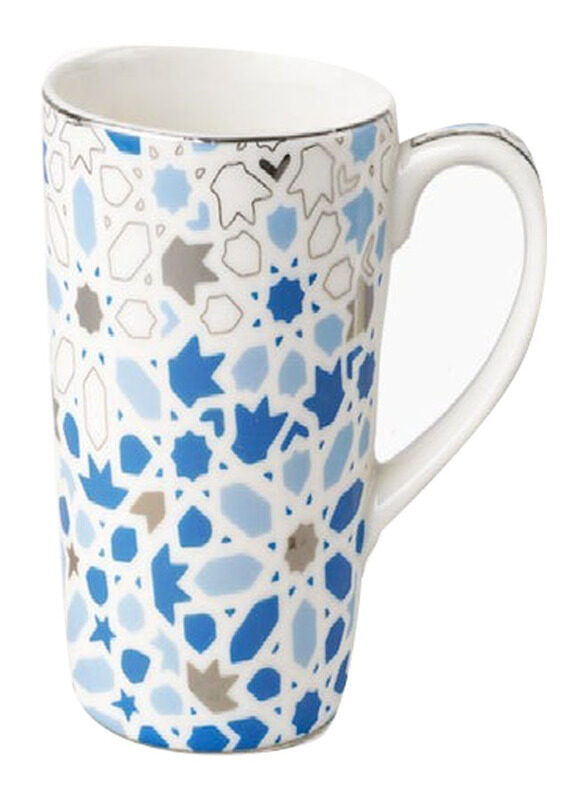 

Homesmiths Rosa Nogoum Large Mug, White/Blue