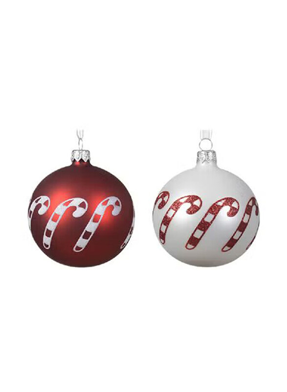 

Kaemingk Decoris 8cm Bauble Glass Matt Candy Canes, 1 Piece, Assorted